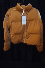 Orange Velour Puffer Coat Fabletics Vanessa Hugens Size M