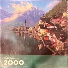 RARE Springbok Puzzle “Alpine Hamlet - Hallstatt, Austria” 2000pc *COMPLETE