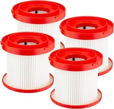 4 Pack Wet Dry Vacuum HEPA Filter Replacement 49-90-1900 Compatible with Milwauk