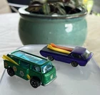 Hot Wheels Redline 1969 Volkswagen Beach Bomb  &  1967 Red Lines Purple Deora