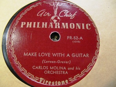 Puerto Rican 1940 CARLOS MOLINA Pobre Sebastian/ Make Love w Guitar Philharmonic