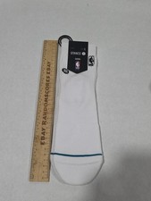 Stance NBA Casual Crew Socks White Size L Men 9-13 Basketball Logo Man
