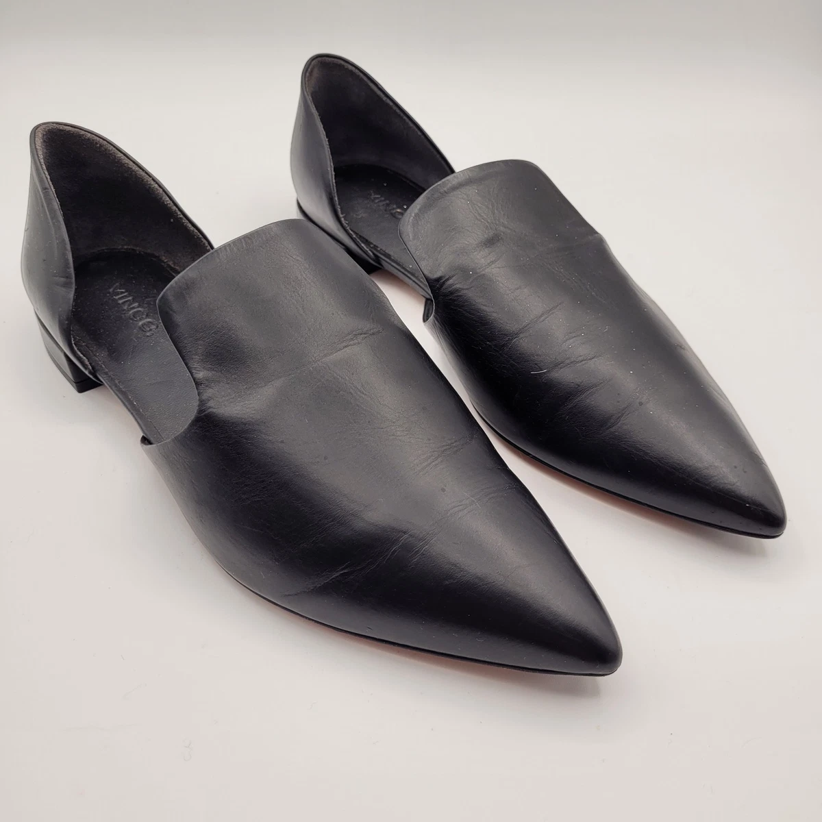 Vince Alanis Black Pointed Toe Oxford Loafers - Size 8.5 Bella Faux Leather Strappy Kitten Heel – VICI main image 4