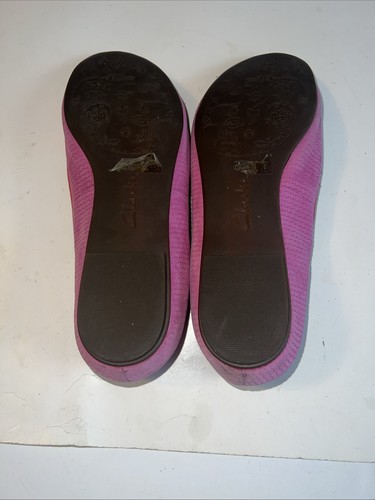 Clarks Artisan Shoes Womens 8.5M Valley Lounge Loafers Pink Nubuck Leather Flats - Picture 12 of 12