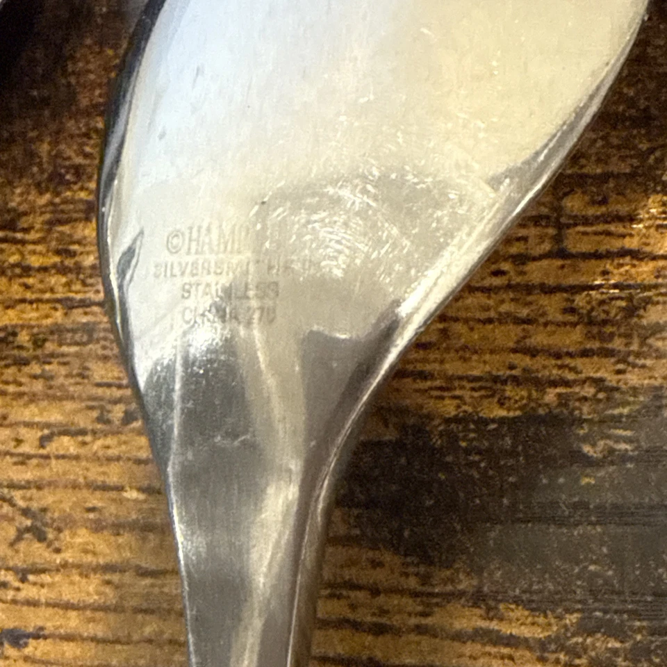 "6- Cucharas de sopa de acero inoxidable 270 Hampton Silversmiths HSV117 7 3/4""" Foto 4 de 4
