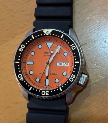 Import duty included for US buyers  Seiko 7S260020 Auto Watch Orange Dial 200m W