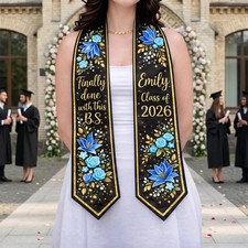 Personalized Floral Graduation Sash Class Of Custom High School College Daughter
