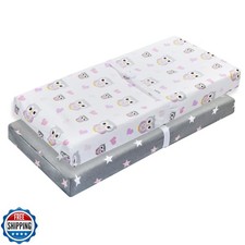 EVERYDAY KIDS 2 Pack Baby Changing Pad Covers for Baby Girl Fits Most Chang