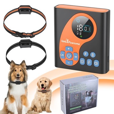 722FT Wireless Electric Dog Fence Pet Containment System Shock Collar For 2 Dogs