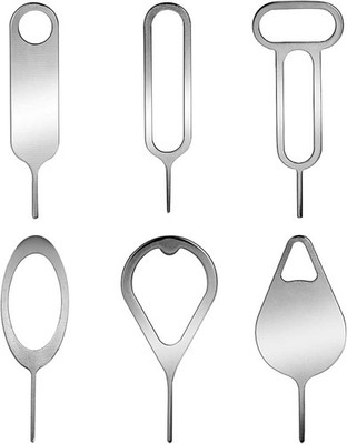 6Pcs SIM Card Removal Tool Eject Pin Kit for iPhone Samsung Huawei Android