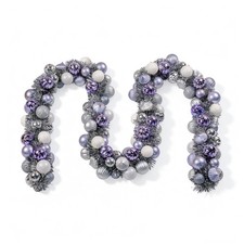 6FT Christmas Ball Garland with Glitter Tinsel Ball Ornaments   Festive Holid...