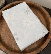 Pottery Barn Harry Potter Metallic Snowflakes Twin XL Flat Sheet Only READ