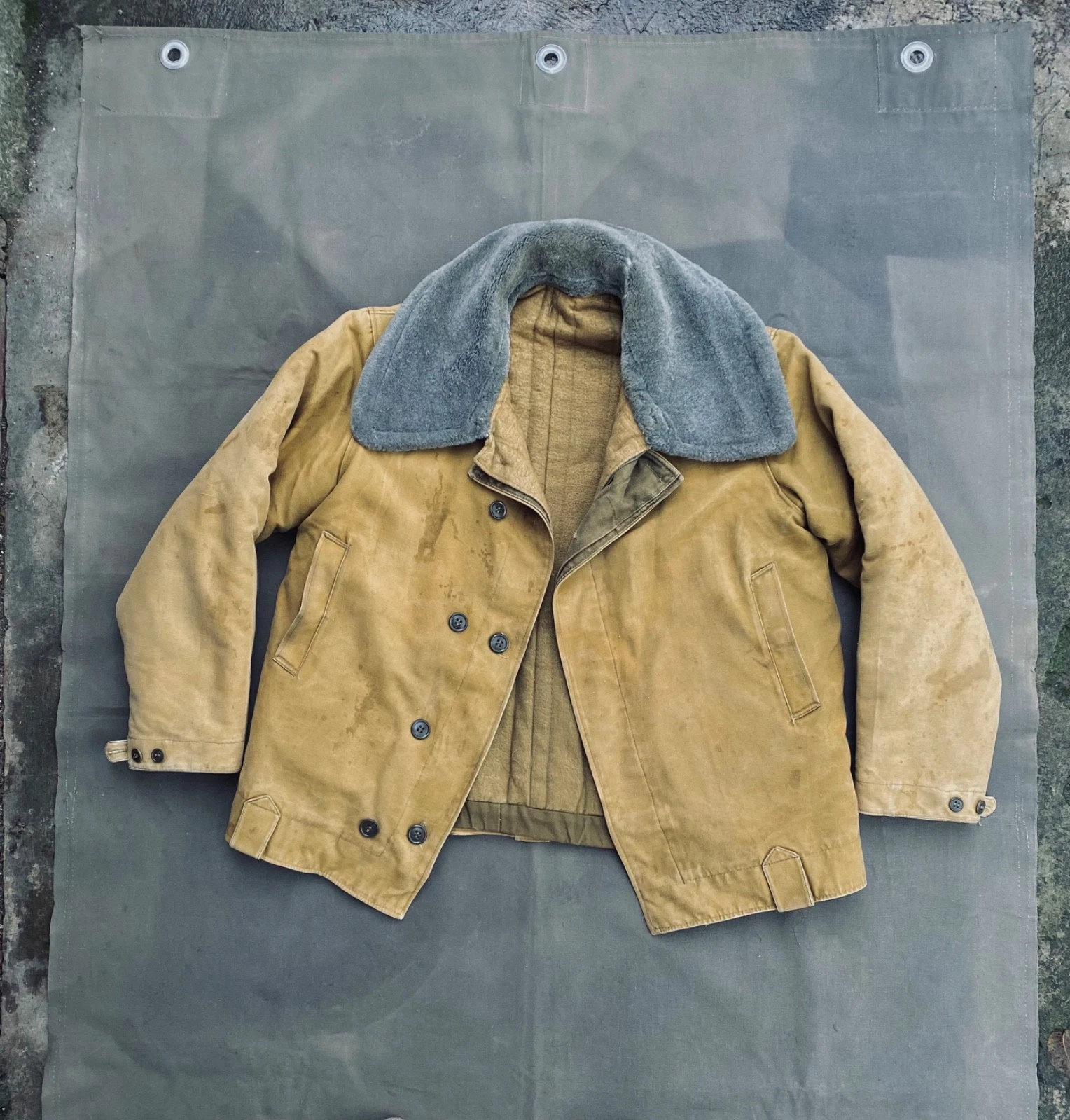 Vintage rare 80s ussr siviet army military tanker winter fufaika jacket  image 1