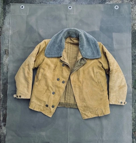 Vintage rare 80s ussr siviet army military tanker winter fufaika jacket  - product listing photo