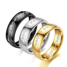 Gold Plated Lord of the Rings Hobbit Ring Necklace The One Ring of Power - USA