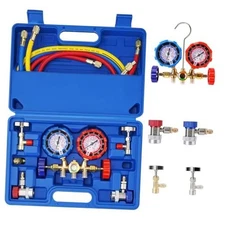 AC Gauges, AC Manifold Gauge Set for R134a R12 R22 R502, 3 Way Automotive AC 