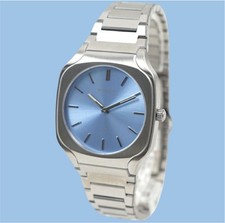 D1 MILANO Quartz Watch Light Blue Dial Sapphire Glass Slim Minimal Used