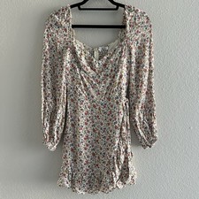Reformation Cammi Mini Dress Womens Size 4 Ronan Floral Print Long Sleeve