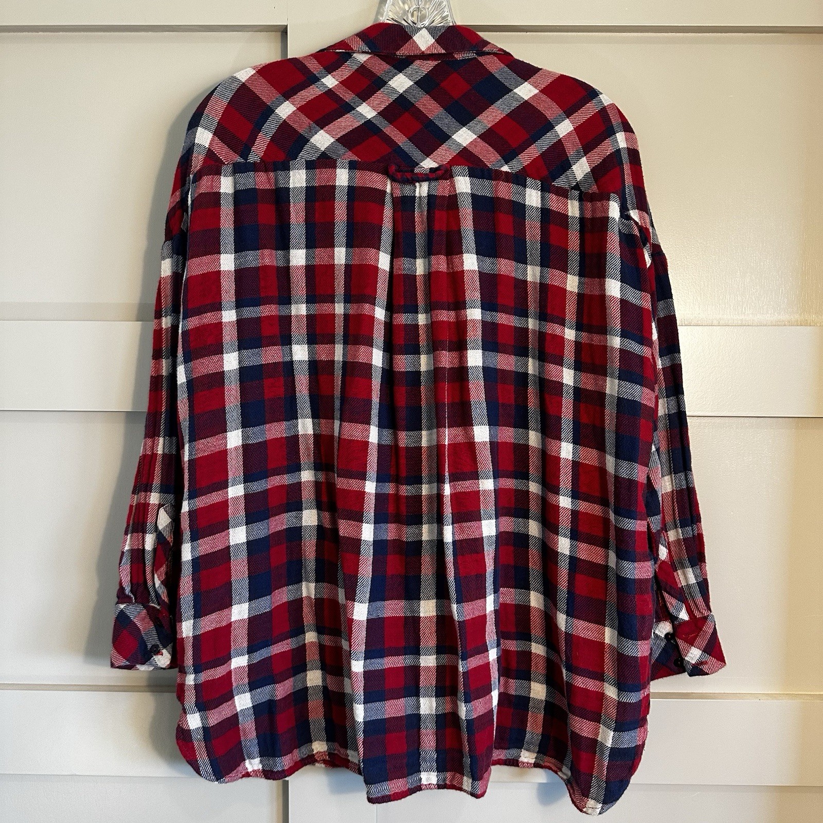 Zara Basic Collection Red Blue Plaid Pockets Butt… - image 8