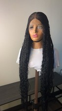 Ready To Ship Full Lace Cornrow Style Braided Wig, Black Color Wig.