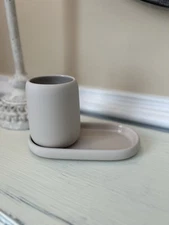 Blomus SONO Bathroom Tray & Tumbler Moonbeam NWT NWOB OB