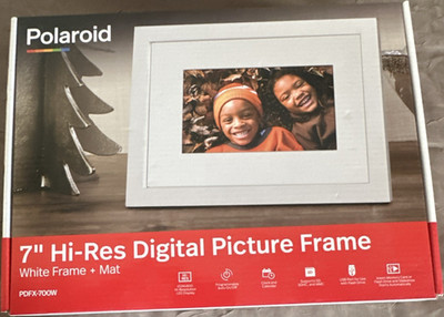 Polaroid PDFX-700W 7in LED Digital Picture Frame USB 16:9 Clock White. 2020. 