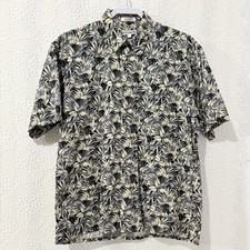 Vintage Tropical Elephant Print Hawaiian Shirt 90s Cotton Safari