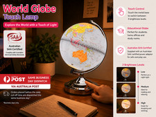 World Globe Table Touch Lamp Classic Table Decoration Lamp /Blue