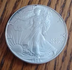 1986 American Eagle One Ounce  Silver Bullion Coin 1 oz