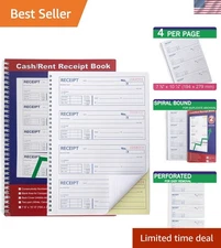 Durable Carbonless Receipt Book for Landlords - 400 Professional-Grade Receipts