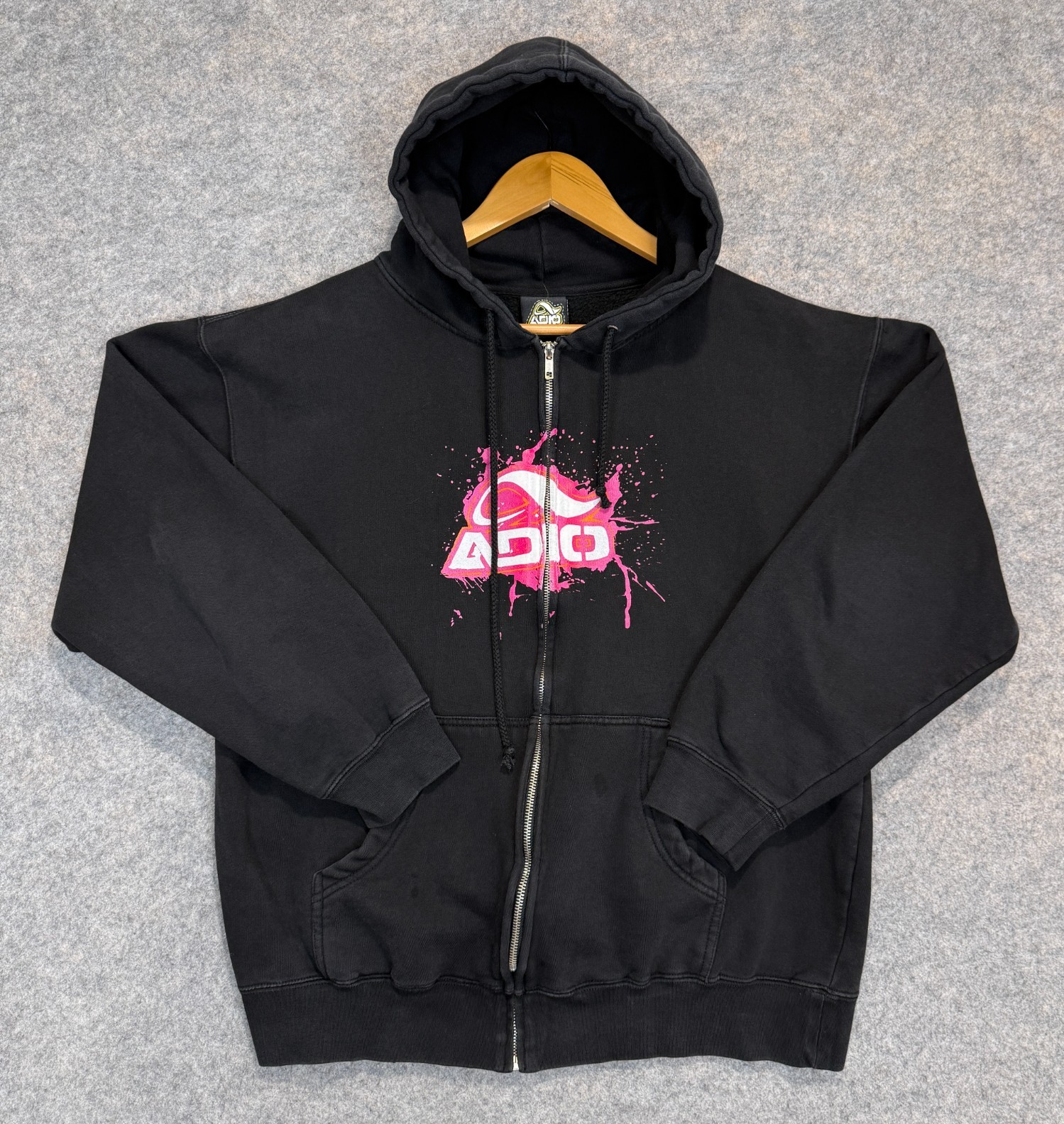 Vintage ADIO Heartagram Skateboarding Hoodie Jacket Mens Medium USA 90s RARE