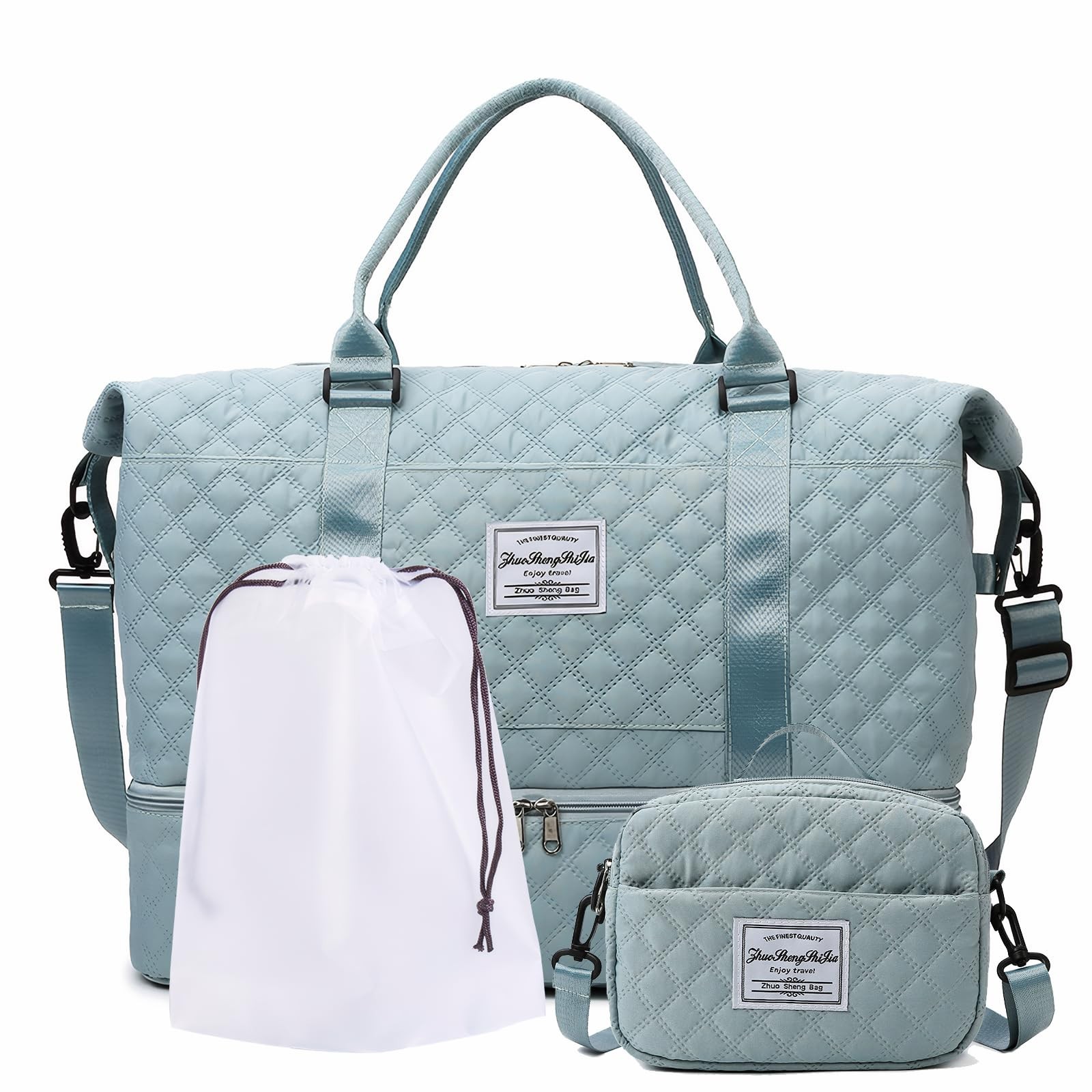 Travel Duffle Bag,Weekender Bags for Women with Shoe Compartment，Carry on Ove...