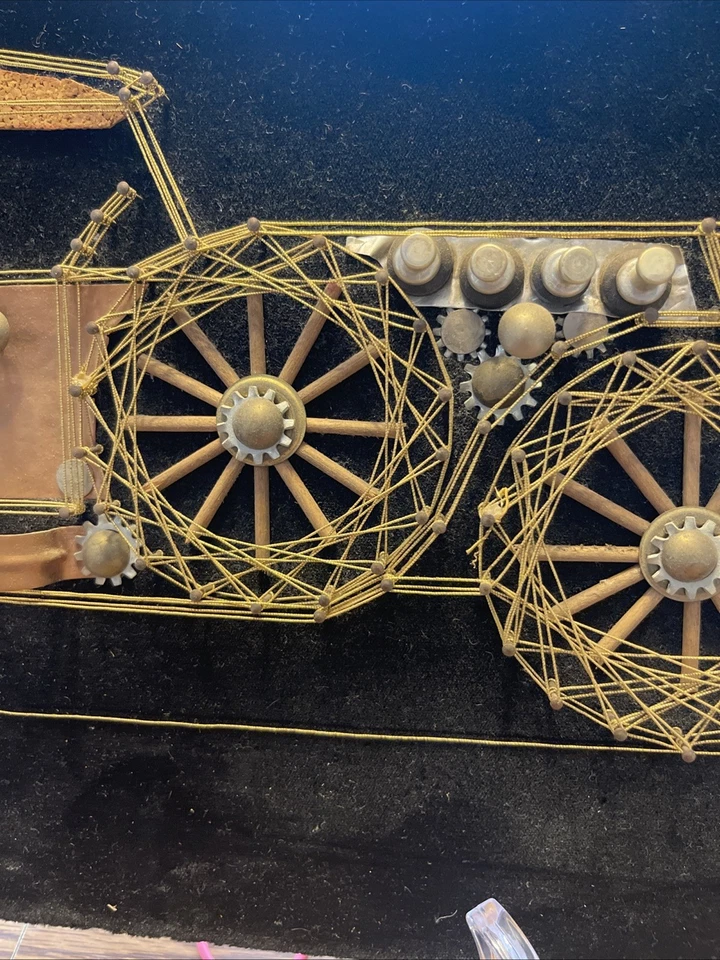 Antigua placa de fieltro de arte de alambre moderna de colección de coche 12x16 pulgadas Foto 4 de 4