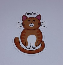 Cute Cat Sticker  Purrfect  Inspirational Kids Journal Decal Funny Art Tc9