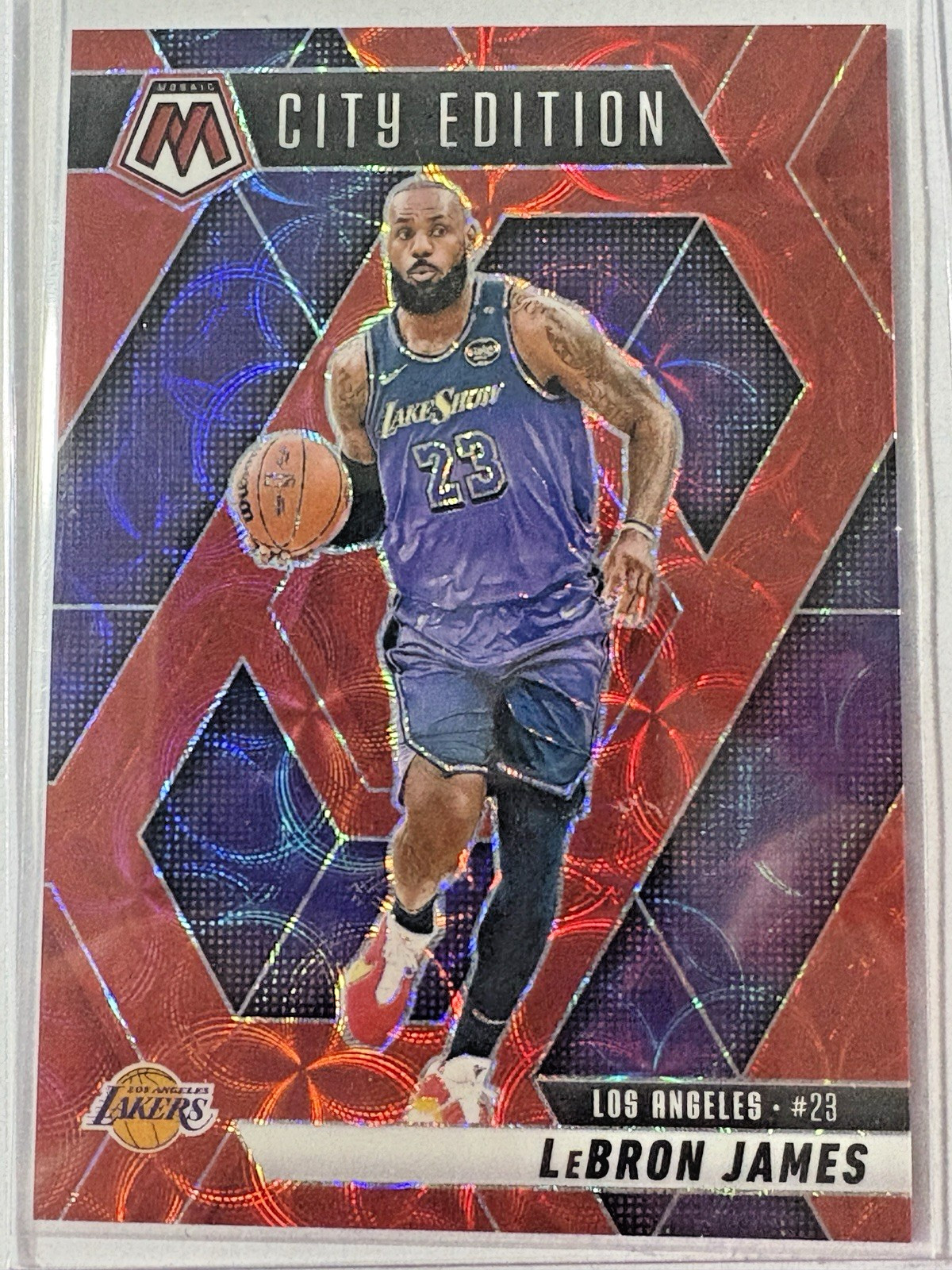 LeBron James 2024-25 Panini Mosaic International Red City Edition #286 /75
