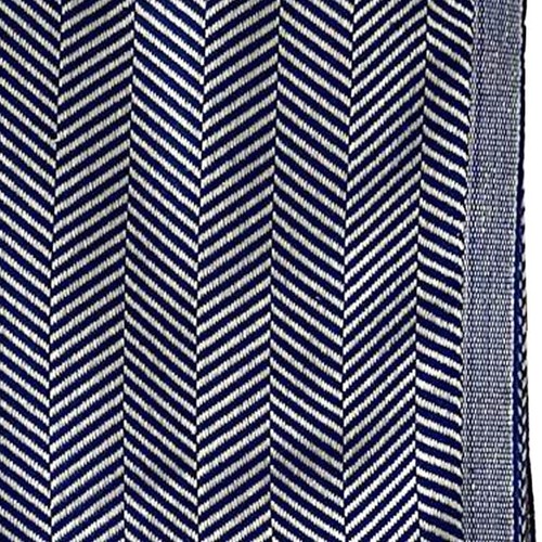 59" X 71" Blue and Beige Cotton Striped Throw Blanket with Tassels - Picture 4 of 7