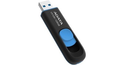 ADATA UV128 128 GB, USB-Stick (schwarz/blau, USB-A 3.2 Gen 1) - ADATA AUV128-128