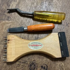 3 Tools Vintage C.S. Osborne & Co. Leather Webbing Stretcher Upholstery Tools