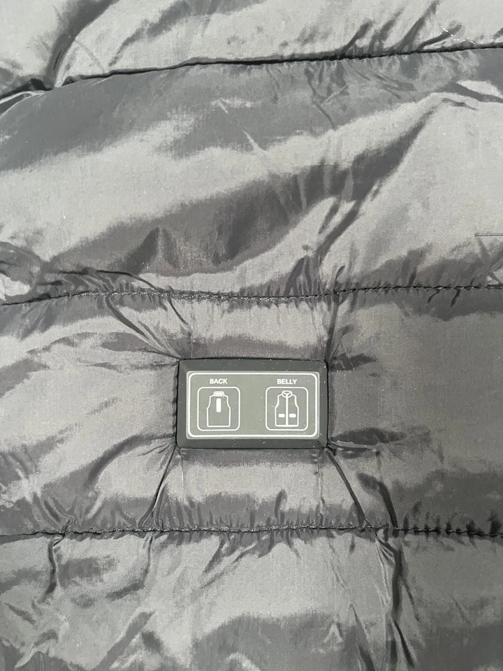 Chaleco térmico para mujer grande negro eléctrico acolchado nailon cremallera chaqueta sin mangas Foto 4 de 4
