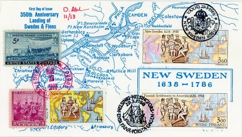 1988 Sc # C117 New Sweden Joint FDC with Sweden and Finland by DH Ahl # 11 of 13