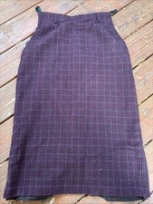 Vintage Woolrich Skirt Womens 14 Purple Plaid Tweed 1990s A-Line EUC