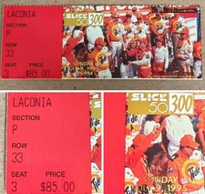 NASCAR TICKET STUB - LACONIA SLICK 50 300 JULY 9, 1995 - VINTAGE NASCAR TICKET