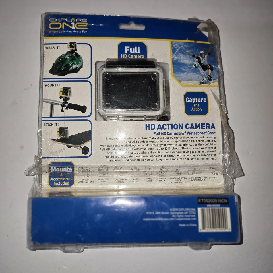 Explore One HD Action Camera w/ Accessories included Waterproof Case - Image 2 of 4