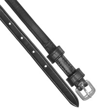 English Double Keeper Leather Spur Straps Black 18"