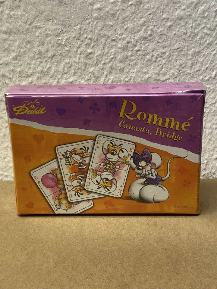 Diddl Rommé Canasta Bridge Kartenspiel Kartendeck / Lila Orange / NEU & OVP - Bild 2 von 4