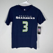 NFL Seattle Seahawks NWT Russell Wilson 3 T-Shirt YOUTH Medium Double Sided