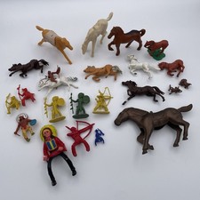 Vintage 1960s Cowboys, Indians and Horses Figurines Toys Lot