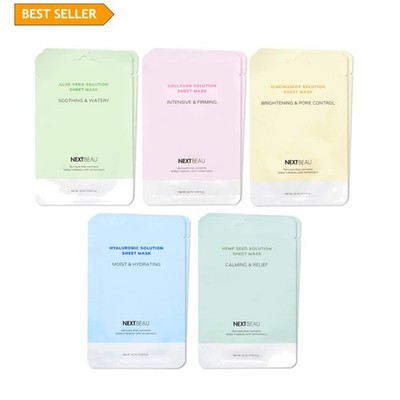 Solution Sheet Mask Variety Pack, 10 Count 5 Types x 2 Sheets, 0.74 fl oz Eac...