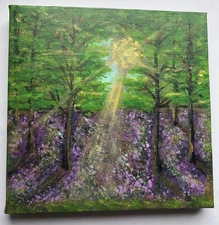 Картина Original Acrylic Painting on Canvas Art Поле Дерево Ліс  6/6 in Ландшафт