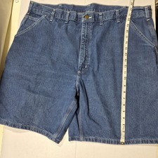 Vintage Carhartt Men's Size 44 Blue Denim Carpenter Jean Shorts B28 DST Dark 90s